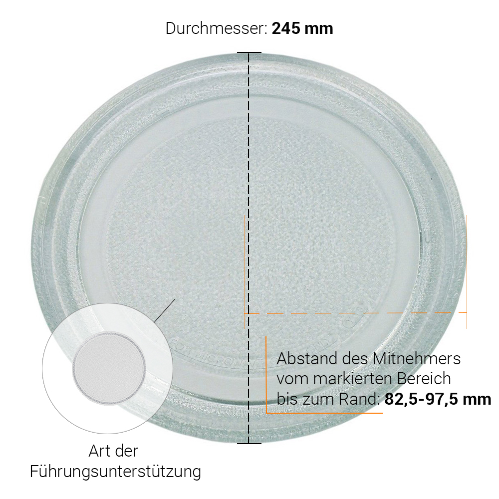 Mikrowellenteller rund Glasteller Drehteller Ersatz Teller ...